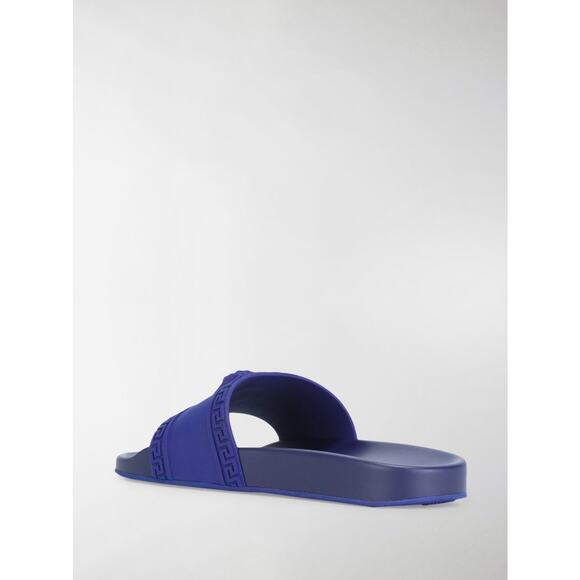Versace Medusa Palazzo Blue Rubber Logo Slide Pool Sandal Flip Flop Flat 42 9 - Picture 8 of 12